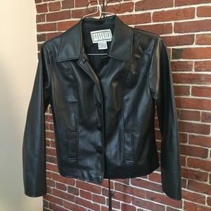 BB Dakota Vintage Faux Leather Black Jacket L